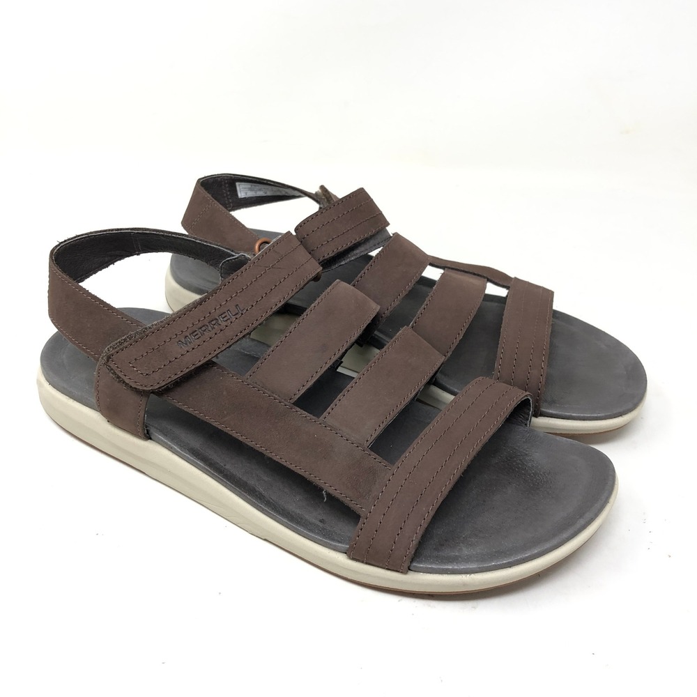 Merrell Womens 9 Kalari Lore Sandals Brown Leather Strappy Hiking Trail Shoe